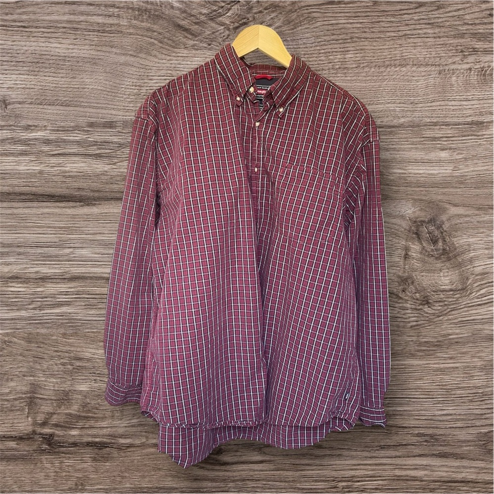 Wrangler Red and White Casual Button Down Shirt